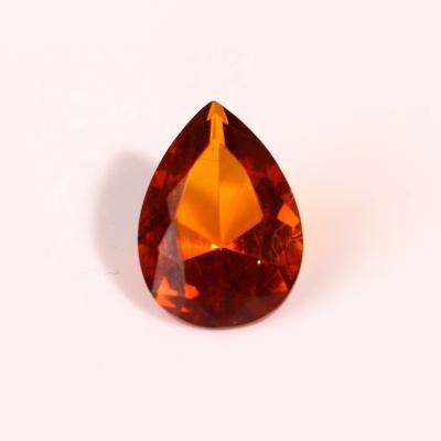 China Wholesale Natural Sanzhu Amber Pear Shaped Color Change Gemstone Cut Pendant, Bare Stone 8*12mm Red Wine Ring, Water Drop Shaped DIY Inlay for sale