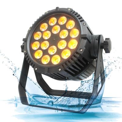 China Concerts dmx 512 18x18w 6in1 outdoor rgbaw waterproof uv led dj light dj led par56 stage light for sale