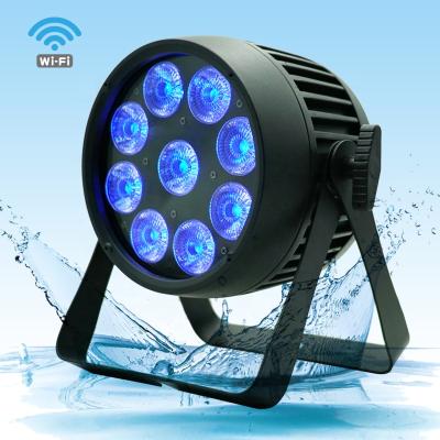 China Home Outdoor Party 9x18W RGBWAUV 6in1 Wireless Led Uplights Wifi IR Battery Operated Control Led Stage Lights for sale