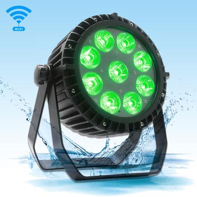 China Home party 9x18W 6in1 rechargeable par light outdoor battery powered led rgbwauv dmx battery wireless uplights for sale