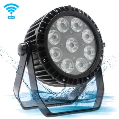 China Concerts Waterproof IP65 9x18w RGBWA Par Light DMX 512 LED Outdoor UV Flat Wedding Event Led Stage Lights for sale