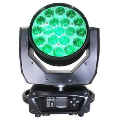 China Moving concerts 19x15w 4in1 rgbw beam led mini stage concert indoor dj wash led moving zoom stage light for sale