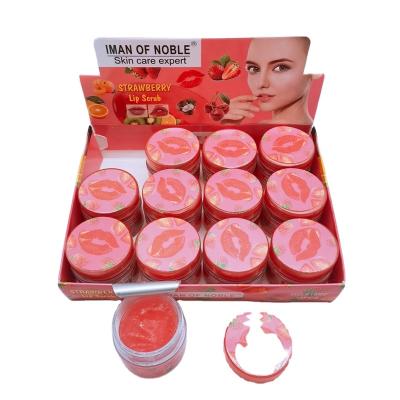 China IMAN hot style raincoats NOBLE exfoliate and exfoliate to fade lip lines strawberry lip rub transparent for sale