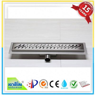 China Linear Concrete Strainer Bathroom Stainless Steel Floor Drain for sale