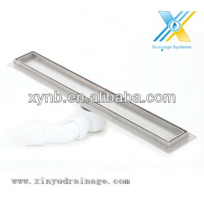 China Floor Tile Stainless Linear Insert Floor Drain Waste Shower Waste Long Strainer for sale