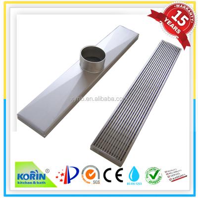 China Linear Strainer Stainless Steel Shower Floor Drain With Wedge Wire Grate for sale