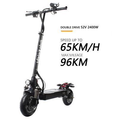 China 52V 2400W Unisex Adult Electric Scooter 10inch Two Wheel Electric Scooter Made In China CZ Warehouse T104 for sale