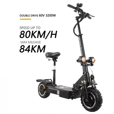 China 11inch Unisex Electric Skateboard Offroad Scooter Tires 3200W 60V 20A Electric Scooter With Seat For Adults for sale