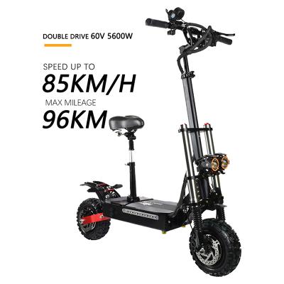 China Unisex Electric Scooter Adult Two Wheel 11inch Electric Scooter Double Motors 5600W 60V E-scooters for sale