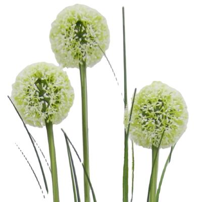 China Natural Touch Home Decoration Greenery Artificial Allium Grass Emulational Plant With Pot for sale