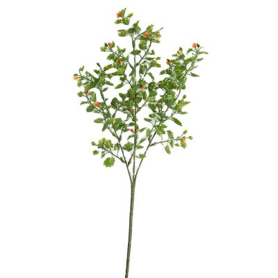 China Durable Cheap Simple Plastic Branch Green Wedding Festival Decoration Artificial Stem Leaf Plants for sale