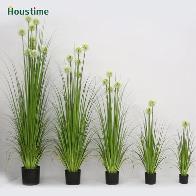 China Garden Decoration Design Onion Grass Tubular Grass Artificial Bonsai Trees For Home And Office Decor for sale