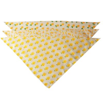 China Viable Wholesale Yellow Dog Scarf Christmas Floral 100% Cotton Dog Bandana Fall for sale