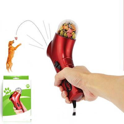 China Hot Sale PP Viable Plastic Interactive Toy Gun, Food Train Play Toy Feeding Gun For Pet Launcher Food Launcher for sale