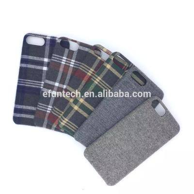 China High Quality Classic Check Fabric Tartan Phone Cases Free Sample High Quality Cell Phone Case For iphone 7 plus case for sale