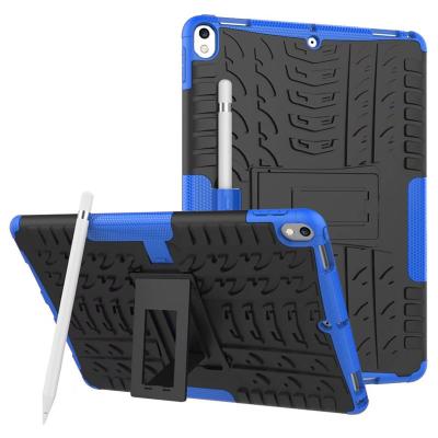 China With Pencil Slot Tire Grain Stand Shockproof Case With For Apple iPad 2 In 1 PC Solid Stick TPU Case For iPad Pro 12.9 10.5 And 9.7 Inch for sale