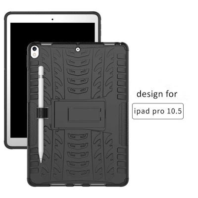 China With Hot Sale 2017 New Pencil Slot Products 2 In 1 Tire Grain Case Shockproof Cover With Stand For iPad Pro 9.7/10.5/12.9 inch for sale