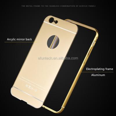 China Latest Mirror Case Metal Aluminum Frame Acrylic Mirror Mobile Phone Cover For HTC for sale