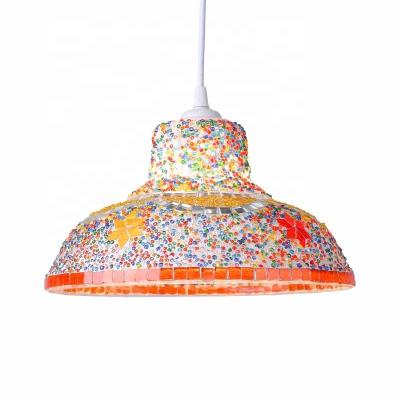 China Variety Options of Turkish Hanging Mosaic Lamp Shade Chandelier with Moroccan Handmade Glass Shade Ceiling Lamp for sale