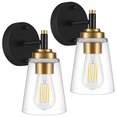 China Industrial Hot Sales 1 Vanity Wall Sconce Light Bathroom Lighting Modern Design Shade Mirror Wall Lamp Clear Glass Vanity Light for sale