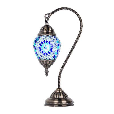 China Variety Options Bohemian Light Desk Lamp Mosaic Lampshade Hotel Table Lamp Bedside Moroccan Mediterranean Turkish Home Decorative Glass Retro Light for sale