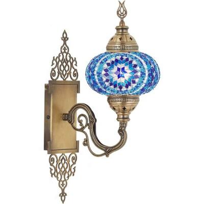 China Light Mediterranean Light Variety Options Tiffany Balcony Bedside Wall Lamp Shade Mosaic Wall Lamp Arabic Moroccan Turkish Handmade Glass Sconce for sale