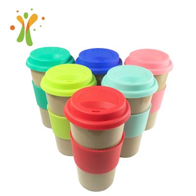 China Reusable Sustainable Cute Cups Organic Material Rice Husk Eco Green Milk Tea Coffee Mugs for sale