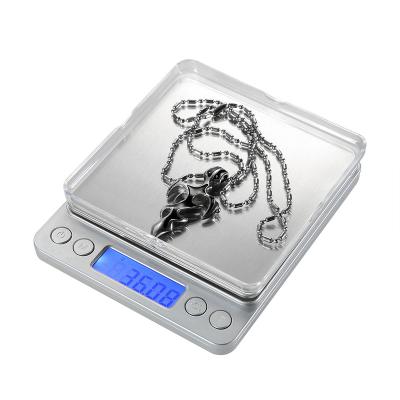 China OEM 1kg 2kg 3kg 0.1g HD LCD China Factory Digital Weight Scale Kitchen Weighing Pocket Scale 500g for sale