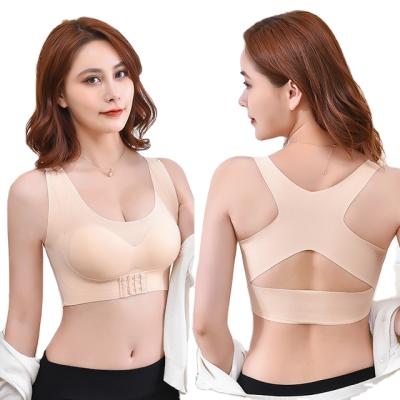 China Hot Sale QUICK DRY Front Closure Wireless Seamless Daily Bra Mom Lift Up Comfortable Wire Free Underwear for sale