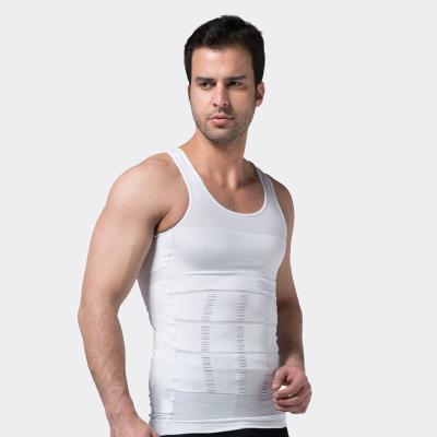 China Antibacterial Body Shaper Men Slimming Knitwear Vest Abdomen Belly Waist Compression Belt Elastic Sculpting Slim Tank Top Shirt for sale