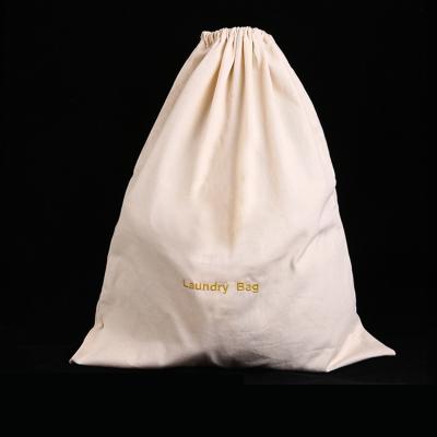 China Hotel Collapsible Plastic Foldable Drawstring Polyester Cotton Canvas Laundry Hanging Bags with Handles for sale