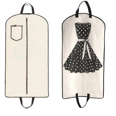 China New Eco-friendly Travel Breathable Garment Bags For Clothes Cotton Suit Dress Cover Hanging Bag With Logo for sale