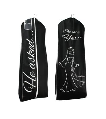 China Eco-Friendly Wholesale Black Lower MOQ Custom Bridal Costume Garment Zipper Zipper Bags For Hanging Garments for sale