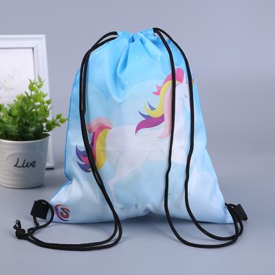 China Kids Folding Drawstring Bag Sports Strap Bag String Backpack Polyester Drawstring Bag for sale