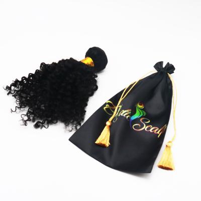 China Reusable Customized Velvet Hair Extension Velvet Wig Packaging Bag For Hair for sale