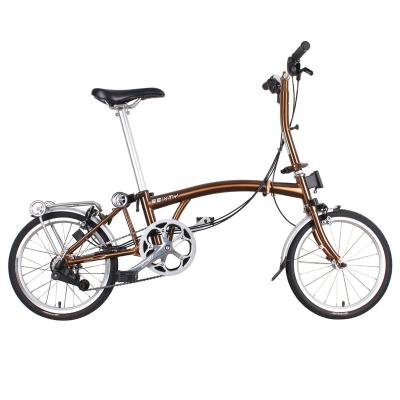 China 3Sixty Steel Folding Bike 16 Inch 6 Speed ​​Y-Bar S6 Bronze for sale