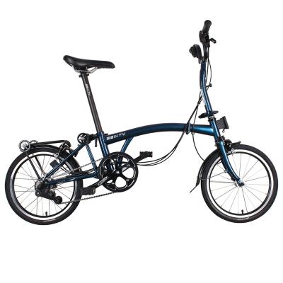 China 3Sixty Folding Bicycle Y-bar S6 Chameleon Blue 16 Inch 6 Speed ​​Steel City Bike for sale