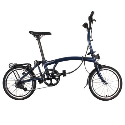 China Folding 3Sixty steel bicicleta 16 inch 6 speed bike S-bar S6 navy blue for sale