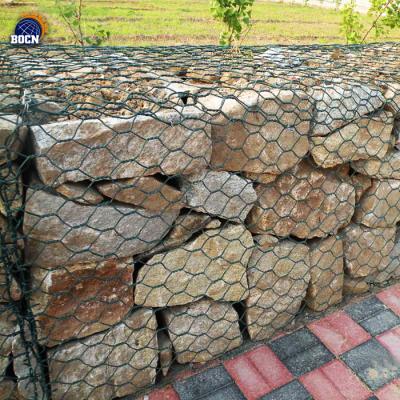 China 2m x 1m x 1m Flexible Anti-Corrosion BOCN PVC Coated Gabion Box for sale