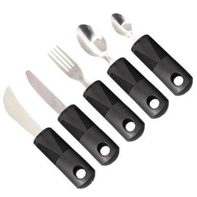 China TOPFENG 5-in-1Adaptable Viable Cutlery Adaptive Utensils with Convenient Travel Pocket for Elder/Arthritis/Weak Hand Grip for sale