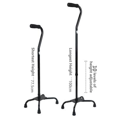 China ABS+Aluminum Alloy Strong Stability Quadruped Aluminum Crutches Multifunctional Adjustment Quadruped Aluminum Crutches Telescopic Crutches for sale