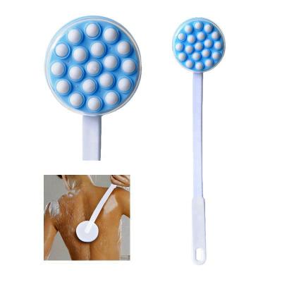 China New Design Back Long Handle Lotion Applicator and Massager Handheld Bath Body Brush Shower Brush with Bubbles Ball Cover for sale