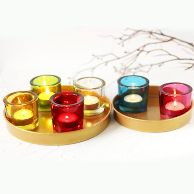 China Home Decoration Candle Holder Container 480ml Luxury Frosted Glass Empty Candle Jar With Lid for sale