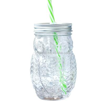 China Cover Mason Jar Glass Mason Jars With Straws for sale