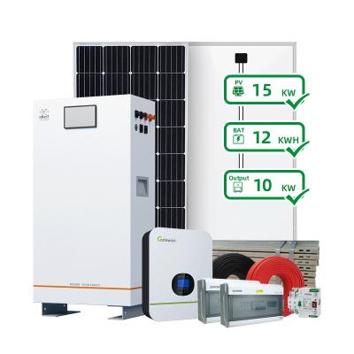 China Home Energy System Plan Batteries 12kwh Mono Solar Panel 330w Solar Power Systems AC 5kw 10kw Output Power Customization for sale