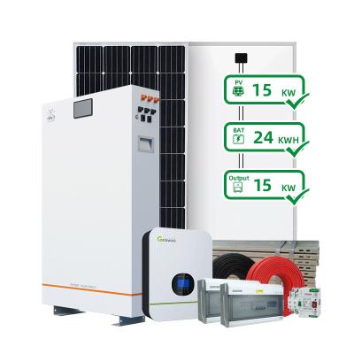 China Home Energy System Plan Batteries 24kwh Mono Solar Panel 330w Solar Power Systems AC 5kw 10kw Output Power Customization for sale