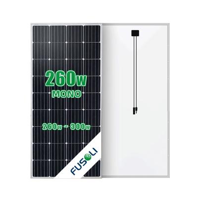 China FUSOLI Solar Power System Solar Panel 260w 265w 270w 275w 280w 285w 290w 295w 300w High Power Solar Panel Mono Solar Module For Hybrid System for sale