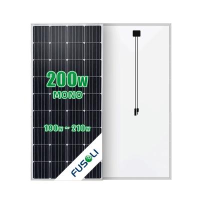 China FUSOLI Solar Power System Solar Panel 190W 195W 200W 205W 210W High Power Solar Mono Solar Module For Hybrid System for sale