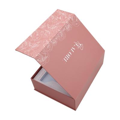 China Custom High Quality Hot Pink High End Perfume Cosmetics Foil Stamping Custom Magnetic Jewelry Gift Box for sale