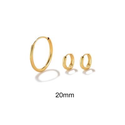 China TRENDY Fashion Jewelry 925 Sterling Silver Earrings Set Different Size Big Hoop Gold Plated Hoop Earrings Women 3 Pieces/Set for sale